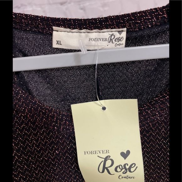 FOREVER ROSE couture WOMEN'S SLEEVELESS midi DRESS WITH burgundy glitter threads - Picture 7 of 16